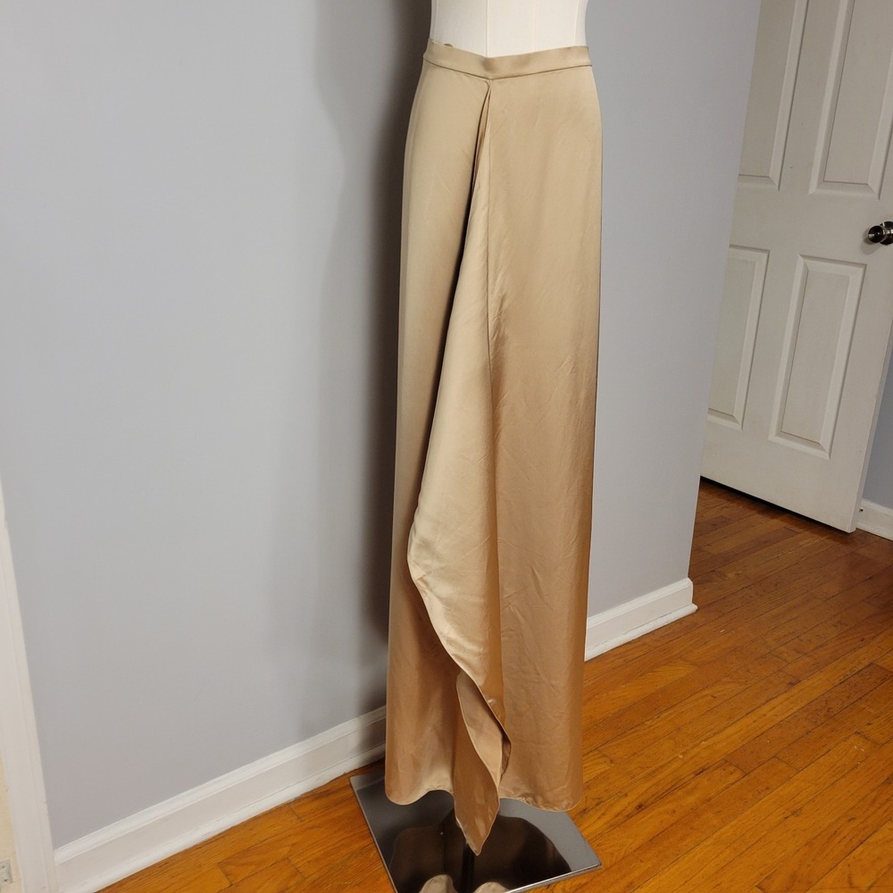 Ralph Lauren Purple Label Ellwood Cascade Ruffle Washed Satin Skirt Size 6 $2290